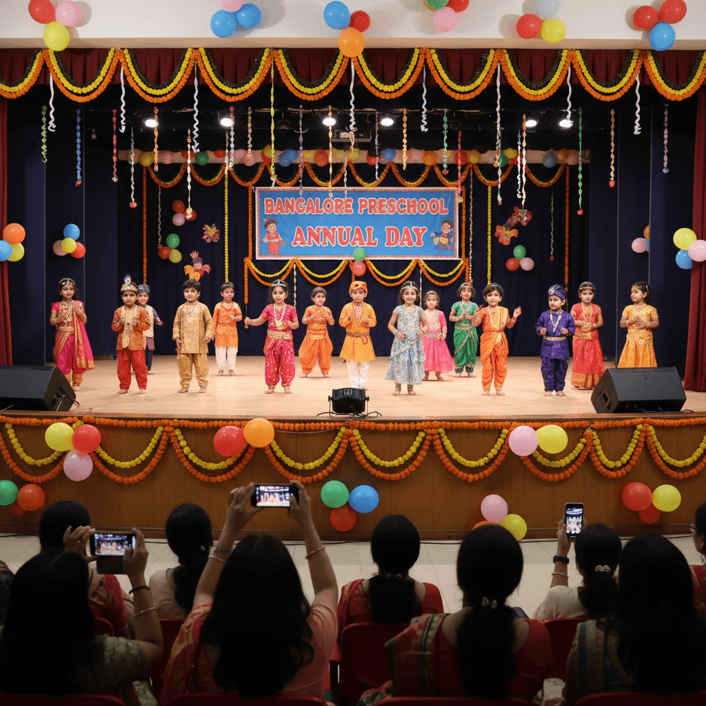 Preschool children performing at annual day celebration